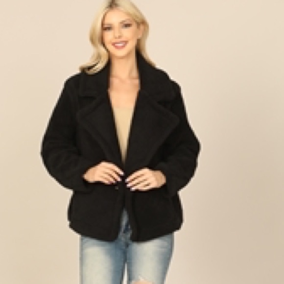 Women’s Black Teddy Bear Short Coat New sizes Small-Large - Picture 4 of 5